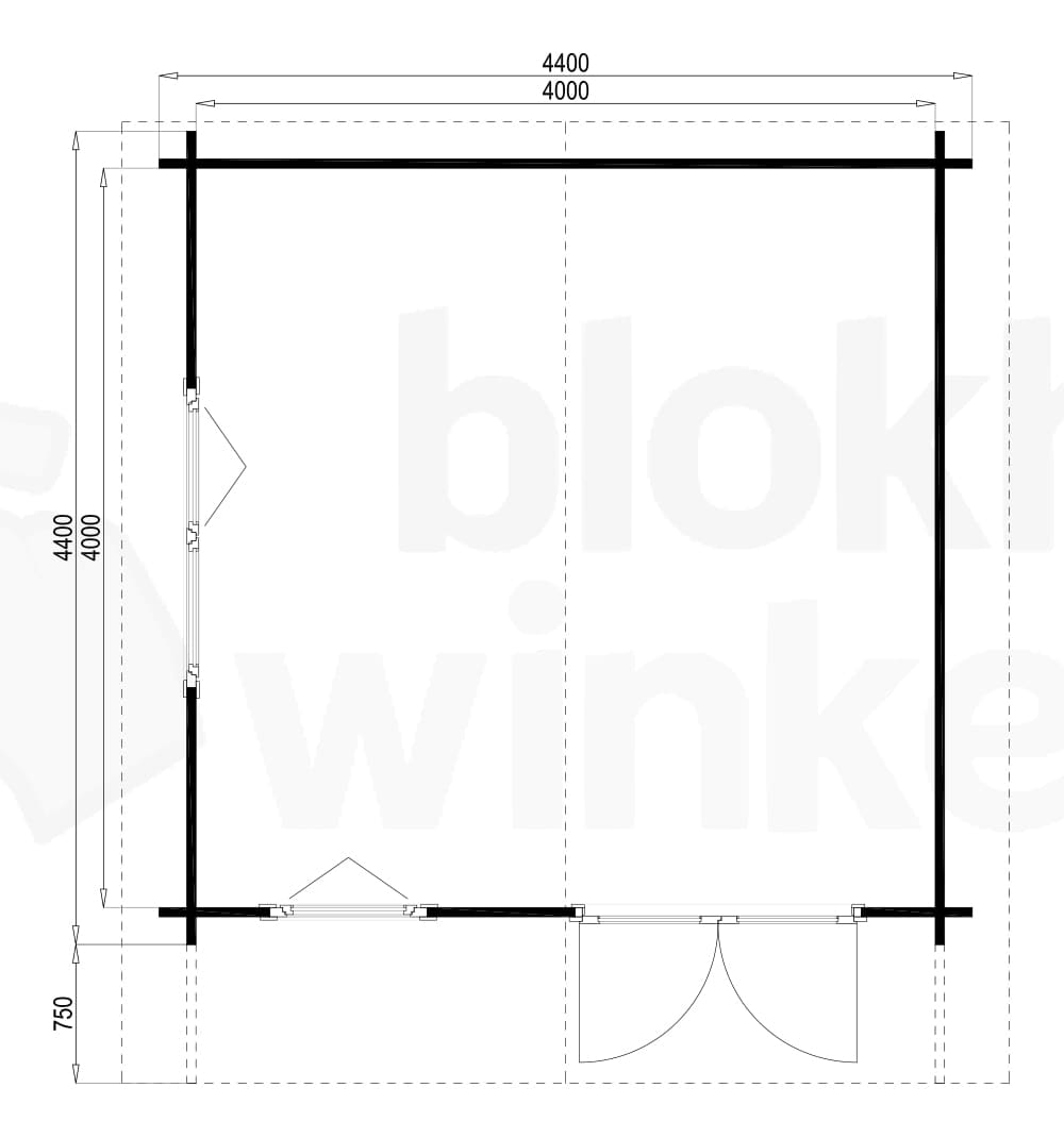 Plattegrond Interflex blokhut Malaga A Plattegrond Interflex blokhut Malaga A