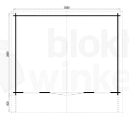 Plattegrond Interflex blokhut Pinto 40 Gecoat