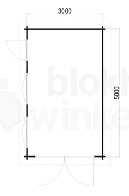 Plattegrond Houten Garage Lincoln 300x500 geïmpregneerd