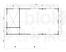 Plattegrond Lugarde blokhut Forest 400x800