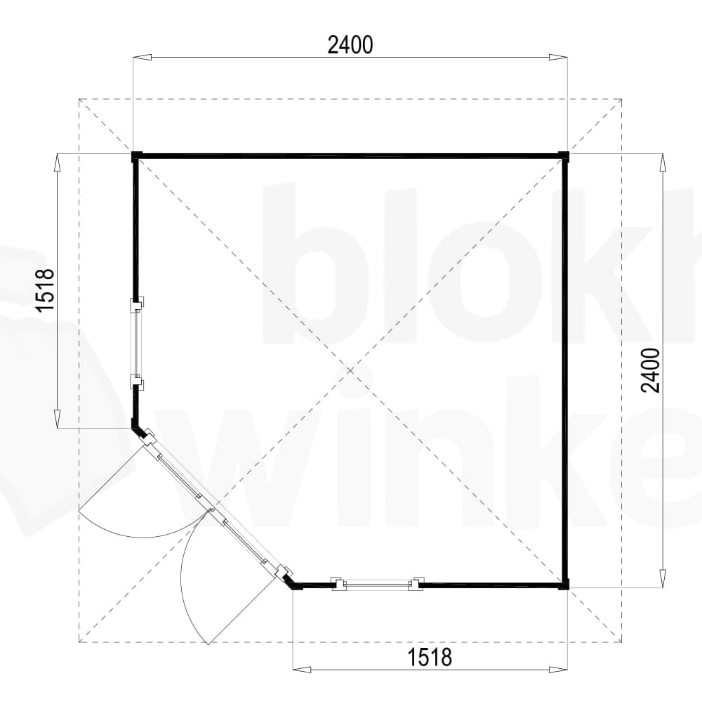 Plattegrond Lugarde tuinhuis Fifth Avenue 240x240 V5 geïmpregneerd Plattegrond Lugarde tuinhuis Fifth Avenue 240x240 V5 geïmpregneerd