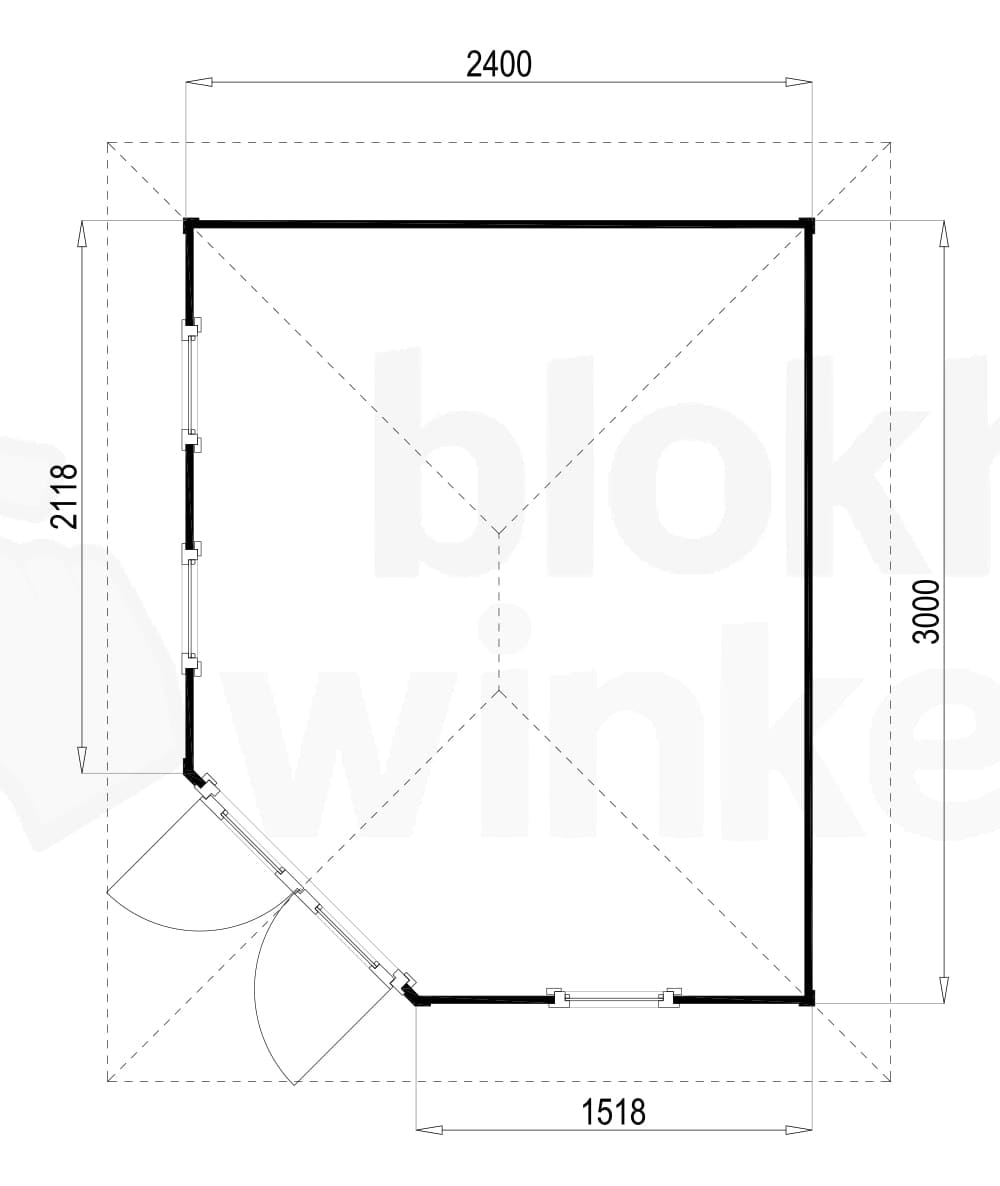 Plattegrond Lugarde tuinhuis Fifth Avenue 240x300 V8 geïmpregneerd Plattegrond Lugarde tuinhuis Fifth Avenue 240x300 V8 geïmpregneerd
