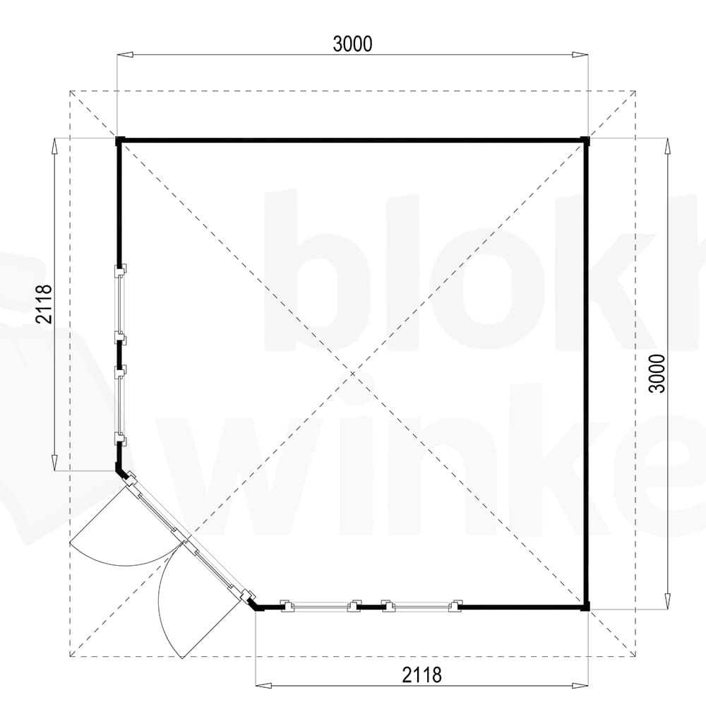 Plattegrond Lugarde tuinhuis Fifth Avenue 300x300 V6 geïmpregneerd Plattegrond Lugarde tuinhuis Fifth Avenue 300x300 V6 geïmpregneerd