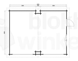 Plattegrond Lugarde blokhut Garage Kent 650x500 geïmpregneerd
