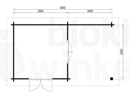 Plattegrond Lugarde blokhut Oslo 250x250 geïmpregneerd