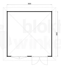 Plattegrond Lugarde tuinhuis Prima Demy 360x360 geïmpregneerd
