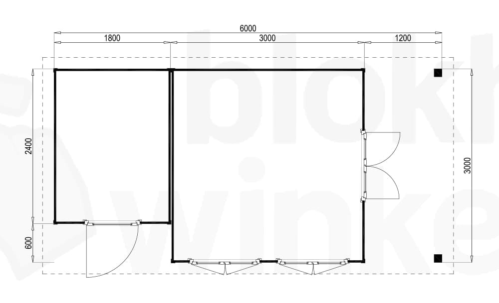 Plattegrond Lugarde tuinhuis Prima Jennifer 300x600 Plattegrond Lugarde tuinhuis Prima Jennifer 300x600