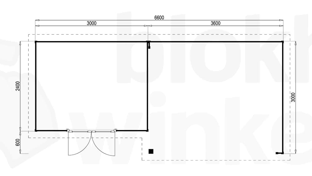 Plattegrond Lugarde tuinhuis Prima Julia 300x660 Plattegrond Lugarde tuinhuis Prima Julia 300x660
