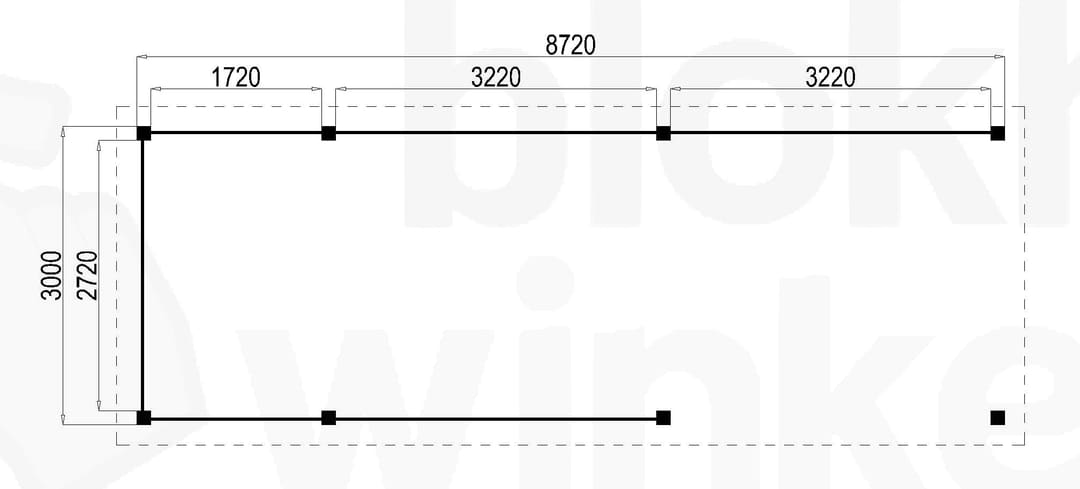 Plattegrond Houten Lugarde Veranda Arnhem 872x300 geïmpregneerd Plattegrond Houten Lugarde Veranda Arnhem 872x300 geïmpregneerd
