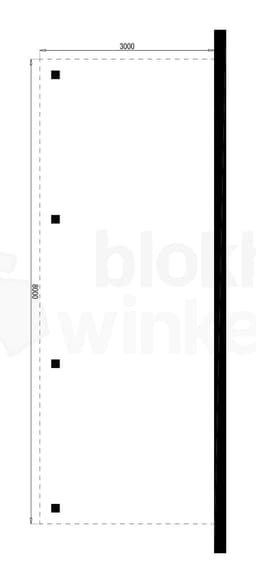 Plattegrond Houten Outback Douglas Aanbouw Carport 300x800