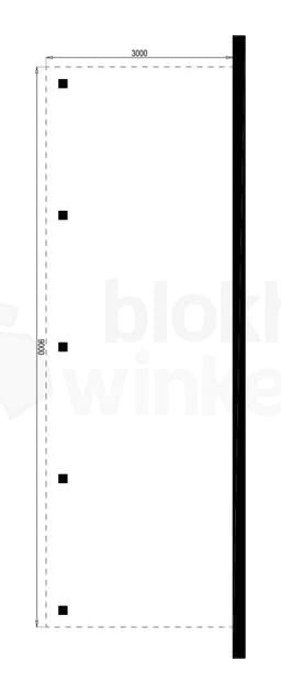 Plattegrond Houten Outback Douglas Aanbouw Carport 300x900