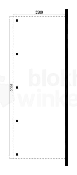 Plattegrond Houten Outback Douglas Aanbouw Carport 350x950