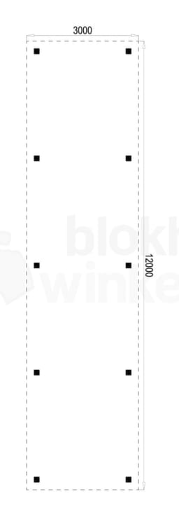 Plattegrond Houten Outback Douglas Vrijstaande Carport 300x1200
