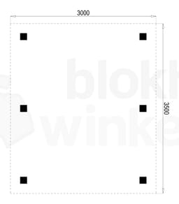 Plattegrond Houten Outback Douglas Vrijstaande Carport 300x350