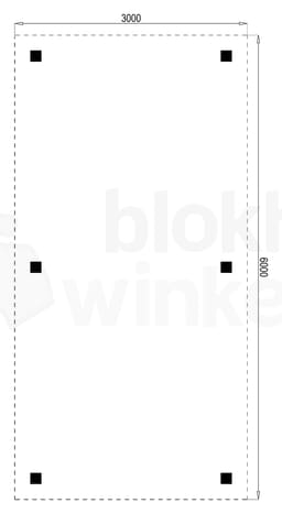Plattegrond Houten Outback Douglas Vrijstaande Carport 300x600