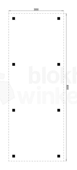 Plattegrond Houten Outback Douglas Vrijstaande Carport 300x800