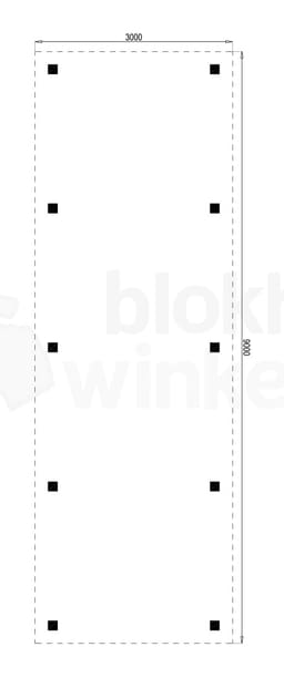Plattegrond Houten Outback Douglas Vrijstaande Carport 300x900
