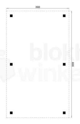 Plattegrond Houten Outback Douglas Vrijstaande Carport 350x600