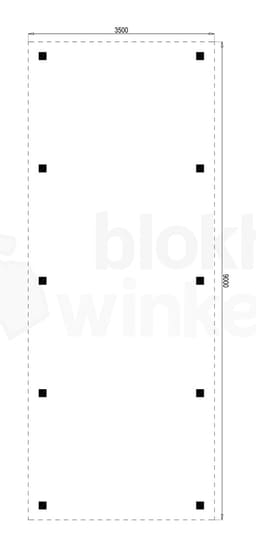 Plattegrond Houten Outback Douglas Vrijstaande Carport 350x900