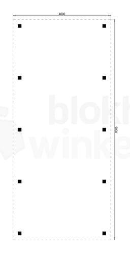 Plattegrond Houten Outback Douglas Vrijstaande Carport 400x900