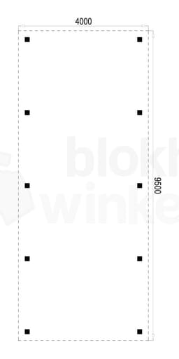 Plattegrond Houten Outback Douglas Vrijstaande Carport 400x950