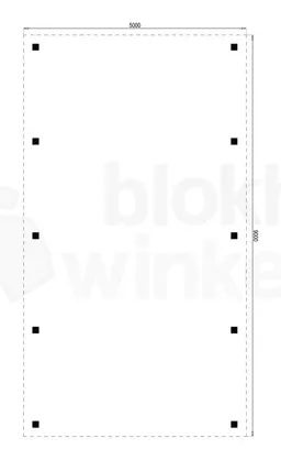 Plattegrond Houten Outback Douglas Vrijstaande Carport 500x900