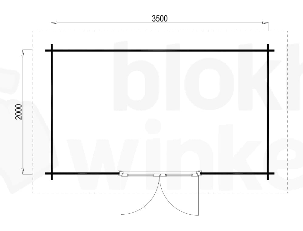 Plattegrond ProWood blokhut Hampshire 350x200 Plattegrond ProWood blokhut Hampshire 350x200