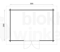 Plattegrond ProWood blokhut Hampshire 350x250