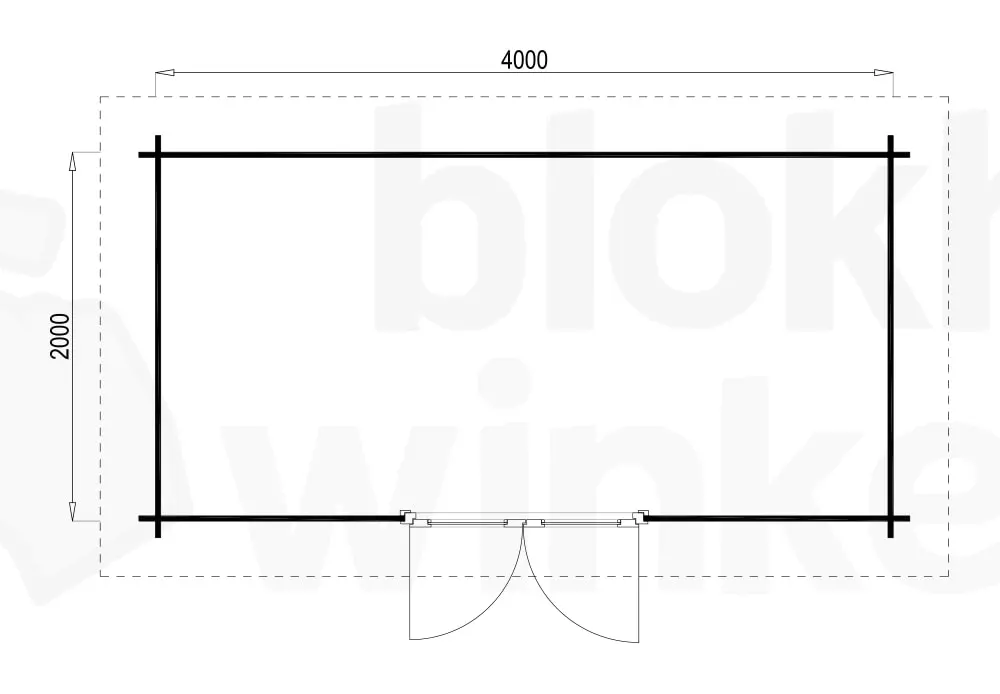 Plattegrond ProWood blokhut Hampshire 400x200 Plattegrond ProWood blokhut Hampshire 400x200