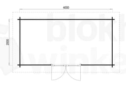 Plattegrond ProWood blokhut Hampshire 400x200