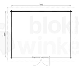 Plattegrond ProWood blokhut Hampshire 450x350 geïmpregneerd