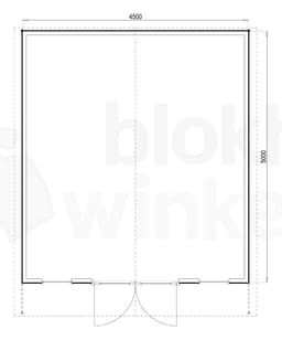 Plattegrond Woodford houtskeletbouw tuinhuis Atlanta 450x500