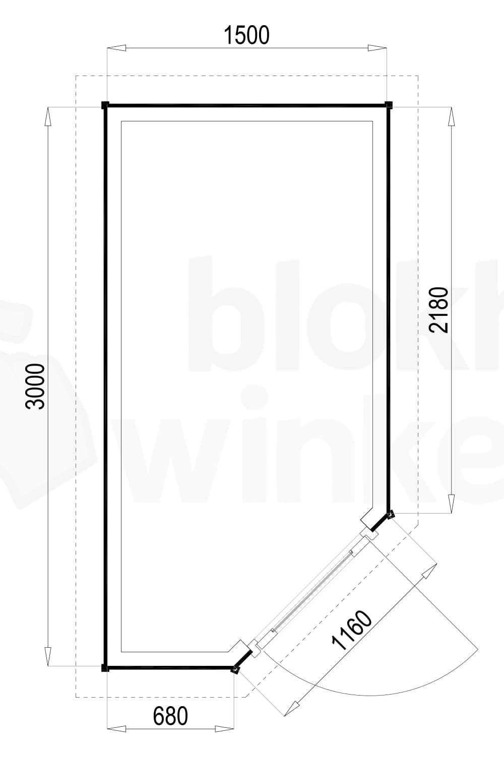 Plattegrond Woodford houtskeletbouw tuinhuis Bennington Comfort Corner 150x300 Plattegrond Woodford houtskeletbouw tuinhuis Bennington Comfort Corner 150x300