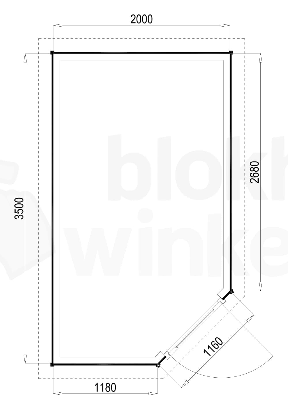 Plattegrond Woodford houtskeletbouw tuinhuis Bennington Comfort Corner 200x350 Plattegrond Woodford houtskeletbouw tuinhuis Bennington Comfort Corner 200x350