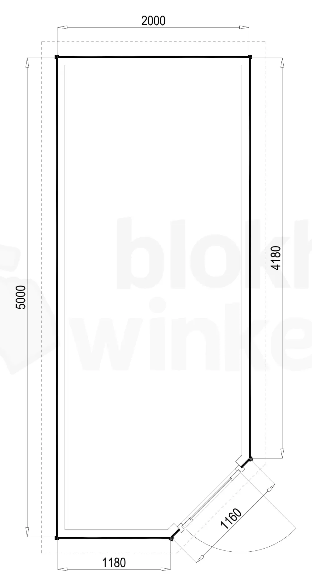 Plattegrond Woodford houtskeletbouw tuinhuis Bennington Comfort Corner 200x500 Plattegrond Woodford houtskeletbouw tuinhuis Bennington Comfort Corner 200x500