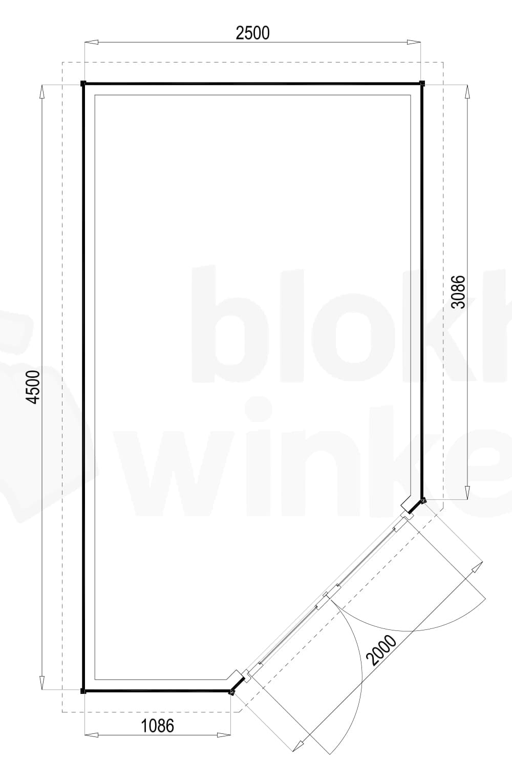 Plattegrond Woodford houtskeletbouw tuinhuis Bennington Comfort Corner 250x450 Plattegrond Woodford houtskeletbouw tuinhuis Bennington Comfort Corner 250x450