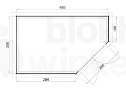 Plattegrond Woodford houtskeletbouw tuinhuis Bennington Comfort Corner 400x250