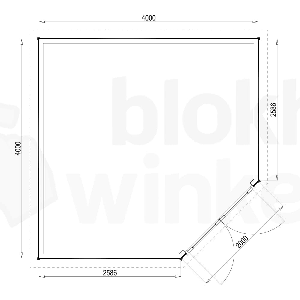 Plattegrond Woodford houtskeletbouw tuinhuis Bennington Comfort Corner 400x400 Plattegrond Woodford houtskeletbouw tuinhuis Bennington Comfort Corner 400x400