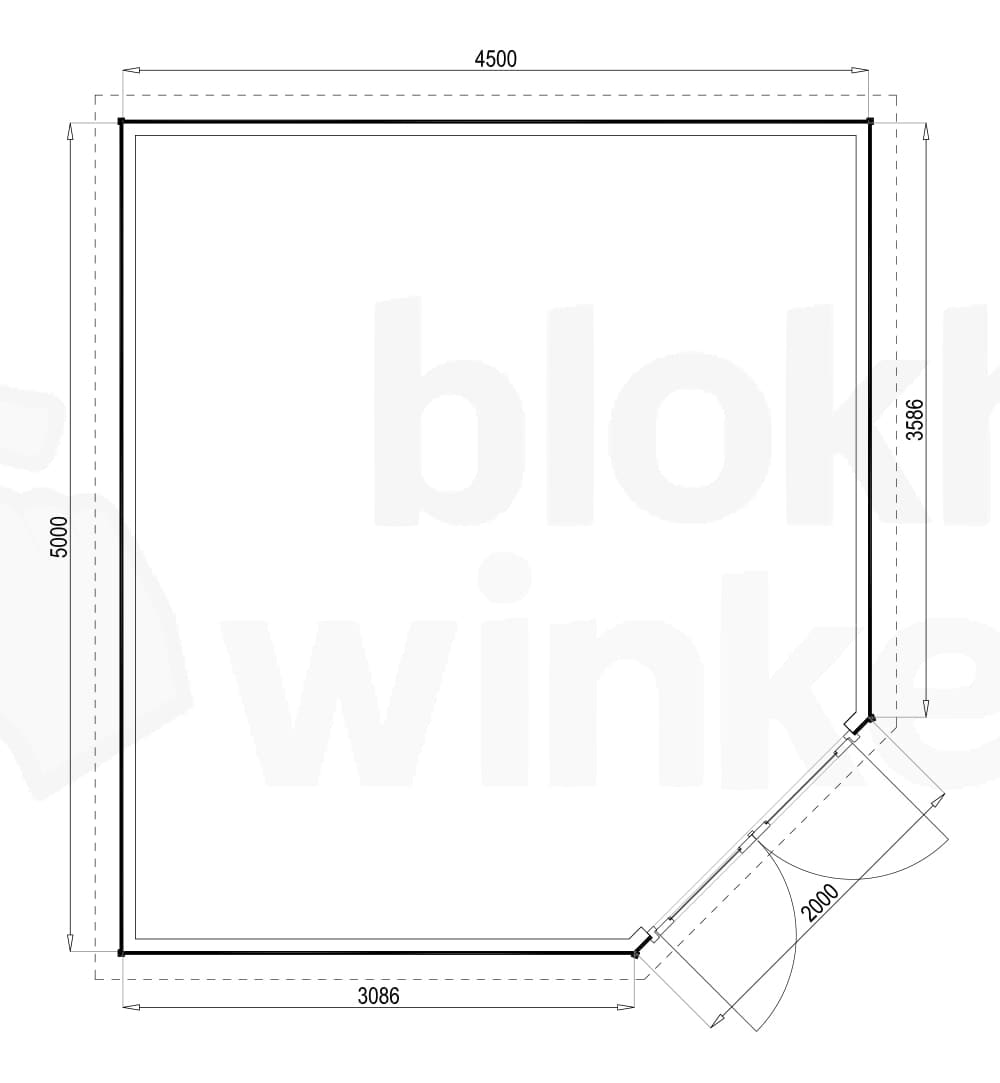 Plattegrond Woodford houtskeletbouw tuinhuis Bennington Comfort Corner 450x500 Plattegrond Woodford houtskeletbouw tuinhuis Bennington Comfort Corner 450x500