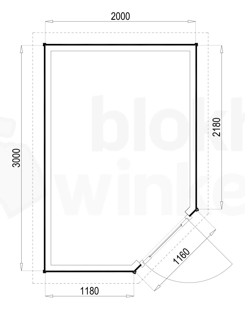 Plattegrond Woodford houtskeletbouw tuinhuis Bennington Economy Corner 200x300 Plattegrond Woodford houtskeletbouw tuinhuis Bennington Economy Corner 200x300