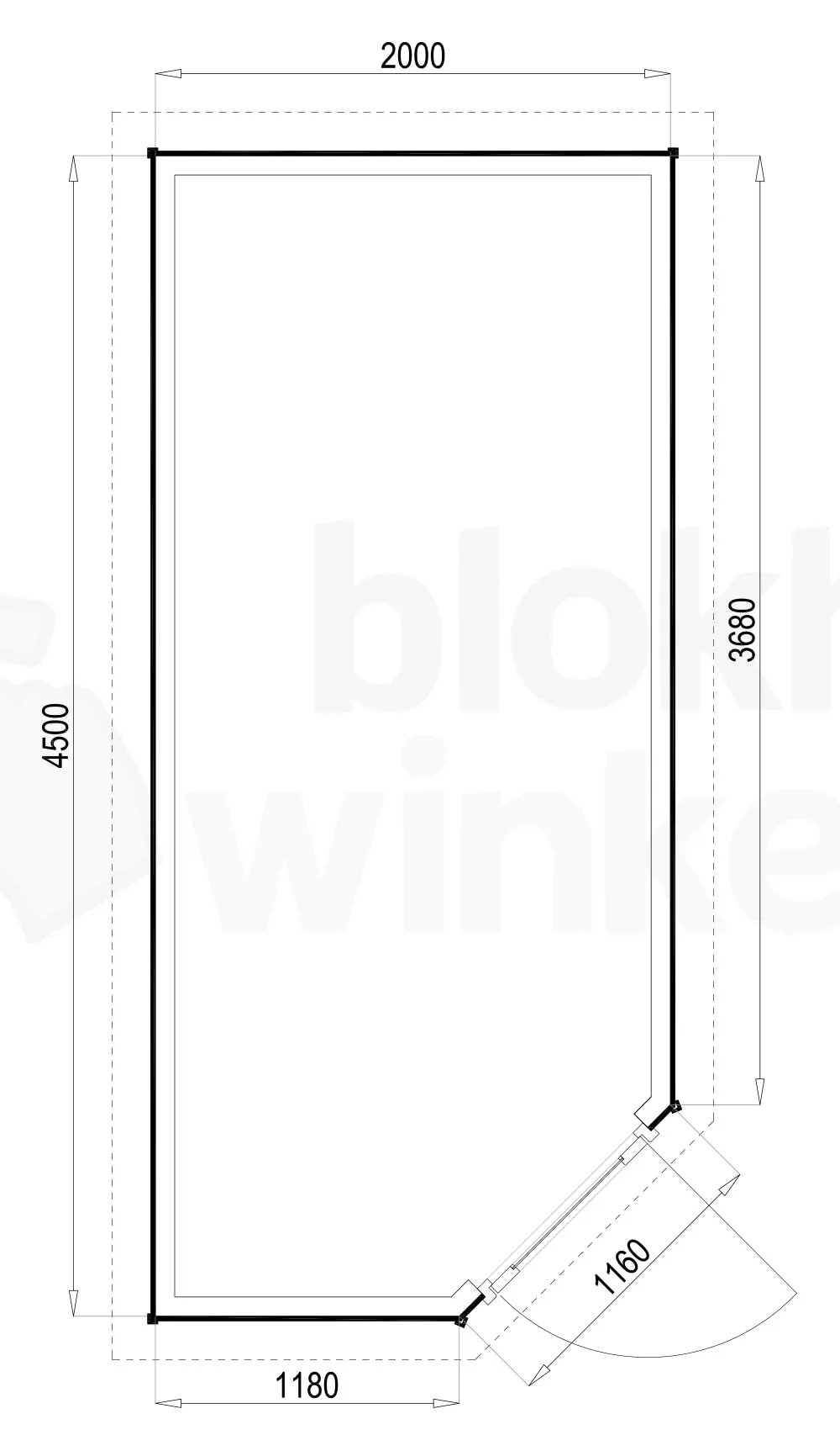 Plattegrond Woodford houtskeletbouw tuinhuis Bennington Economy Corner 200x450 Plattegrond Woodford houtskeletbouw tuinhuis Bennington Economy Corner 200x450