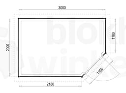 Plattegrond Woodford houtskeletbouw tuinhuis Bennington Economy Corner 300x200
