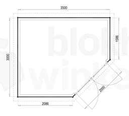 Plattegrond Woodford houtskeletbouw tuinhuis Bennington Economy Corner 350x300