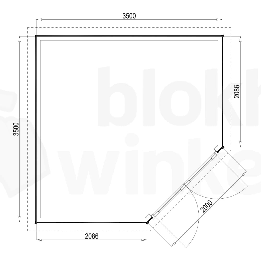 Plattegrond Woodford houtskeletbouw tuinhuis Bennington Economy Corner 350x350 Plattegrond Woodford houtskeletbouw tuinhuis Bennington Economy Corner 350x350