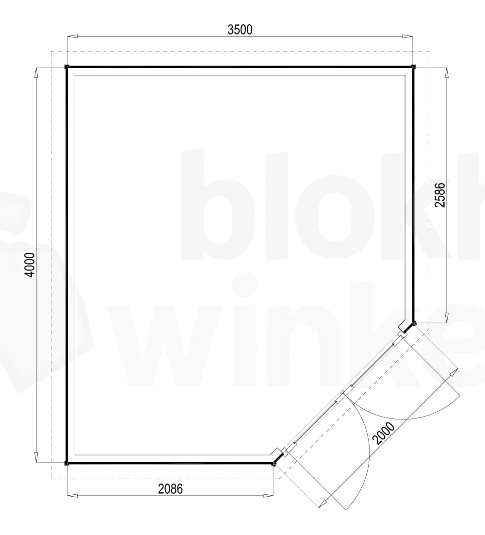 Plattegrond Woodford houtskeletbouw tuinhuis Bennington Economy Corner 350x400 Plattegrond Woodford houtskeletbouw tuinhuis Bennington Economy Corner 350x400