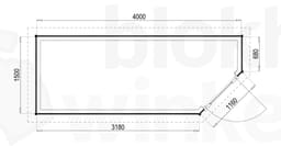 Plattegrond Woodford houtskeletbouw tuinhuis Bennington Economy Corner 400x150