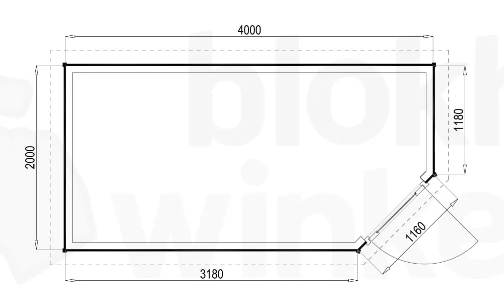 Plattegrond Woodford houtskeletbouw tuinhuis Bennington Economy Corner 400x200 Plattegrond Woodford houtskeletbouw tuinhuis Bennington Economy Corner 400x200