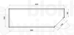 Plattegrond Woodford houtskeletbouw tuinhuis Bennington Economy Corner 450x150