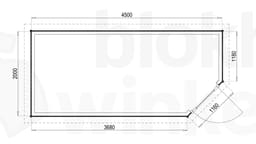 Plattegrond Woodford houtskeletbouw tuinhuis Bennington Economy Corner 450x200