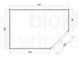 Plattegrond Woodford houtskeletbouw tuinhuis Bennington Economy Corner 450x300